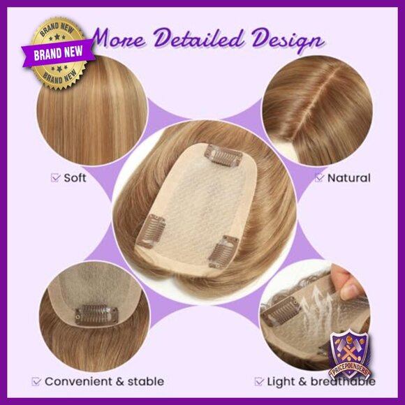 3x5 Inch Human Hair Topper with Mono Base for Thinning Hair main image 5